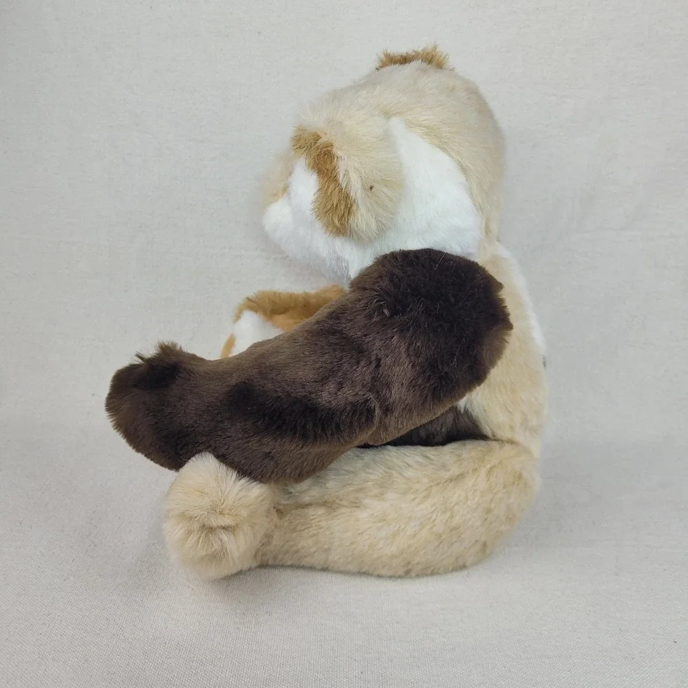 Vermont Teddy Bear Jointed Patchwork Plush Brown Tan Cream 2011
